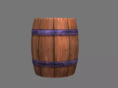  Barrel Lowpoly Cartoon model for mobile game Free low-poly 3D model