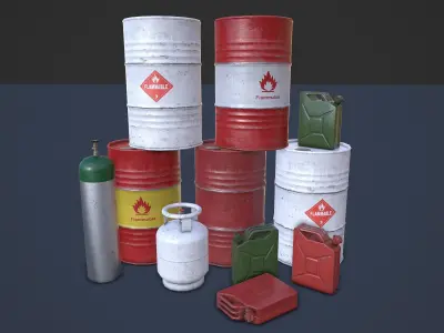 Explosive props Low-poly 3D model