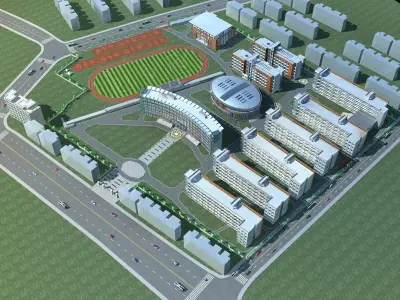 School Building 3D model 56
