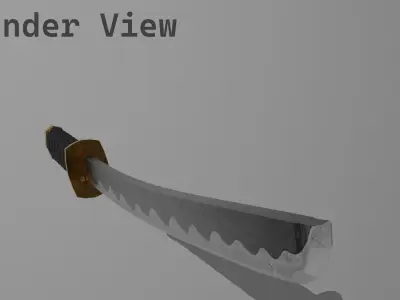 VRChat Katana Stylized Sword Poiyomi Shader Free low-poly 3D model