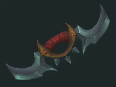 Hand-painted dagger Low-poly 3D model