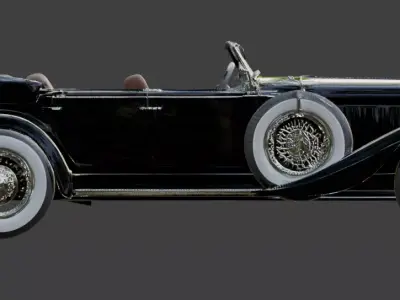 High End 1920s Vintage Luxury Touring Car 3D Model Low-poly 3D model
