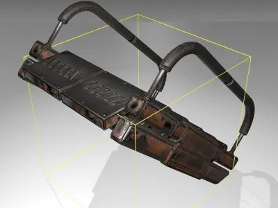 Futuristic Stairs - 7 - Rusty Textures Low-poly 3D model