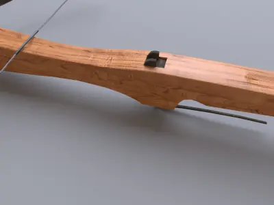 crossbow wooden bow and arrow 3D model