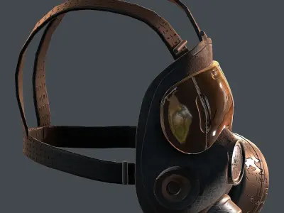 Gas mask helmet 3d model scifi Low-poly  Low-poly 3D model 44