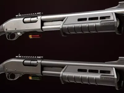Shotgun Small Collection All PBR Unity UE Textures Included 3D Model Pack