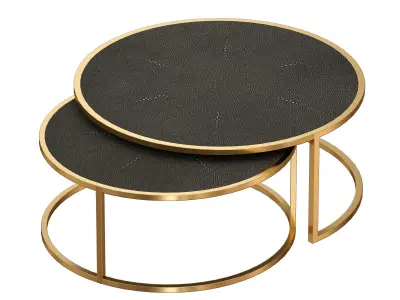 Keya Antique Brass Nesting Coffee Tables Crate and Barrel 3D model
