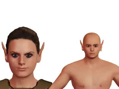 Elves couple-3 Low-poly 3D model