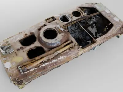 russian BMP-2 infantry fighting vehicle destroyed in Ukraine 3D model