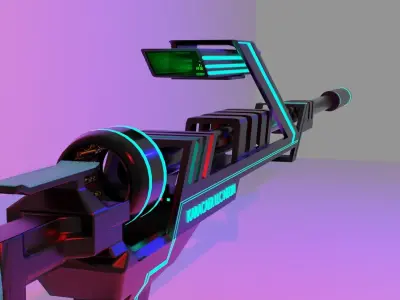 sniper rifle 3D model 10