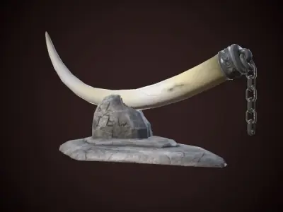 Idol horn Free low-poly 3D model
