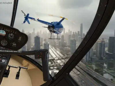 Helicopter Cockpit Console with Dual Cyclic Control Black 3D model