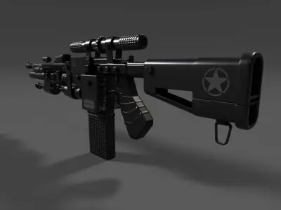 Sniper Rifle Low-poly 3D model shop
