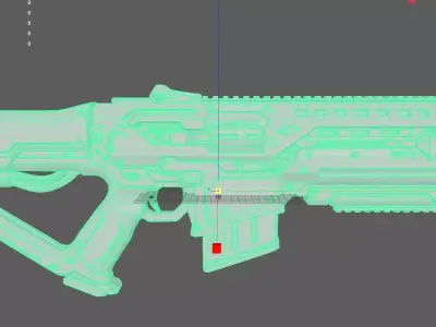 Green Rifle Gun 3D model