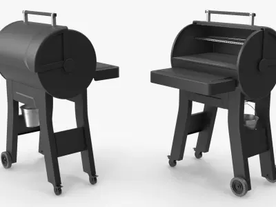 BBQ Smoker Grill without Food 3D model