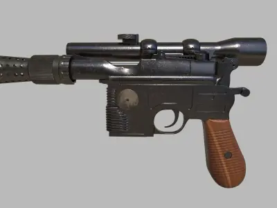 DL-44 - Han Solo Blaster with textures 3D model