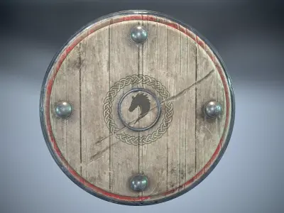 Viking Shield Low Poly Low-poly 3D model