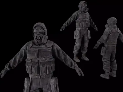 Dayz suit Stalker like style mercenary cloth Low-poly 3D model