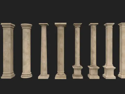 Ancient columns pack 1 Low-poly 3D model