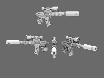 Space Knights AR Style Huntsman Rifle LEFT 3D print model