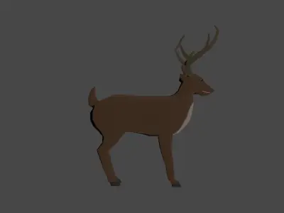 LowPoly Elk deer Low-poly 3D model