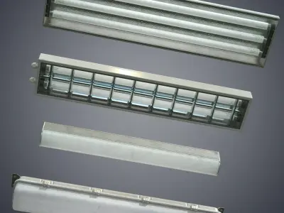 Industrial lamps Low-poly 3D model