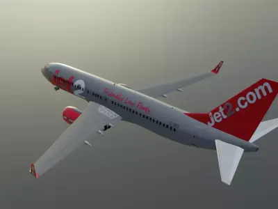 Jet2 Boeing 737-800 low poly 3D Model with cockpit   Low-poly 3D model