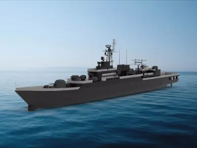 Type 053 frigate 3D model