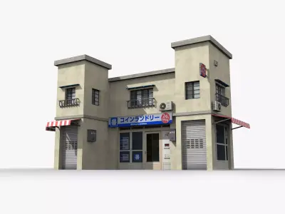 Japanese House x23 Low-poly 3D model