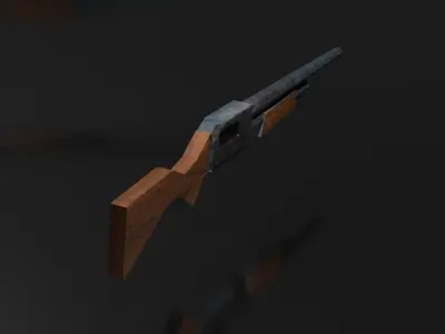 low poly shotgun Low-poly 3D model