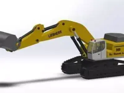 Excavator SolidWorks 3D Model with Parts and Assembly 3D model