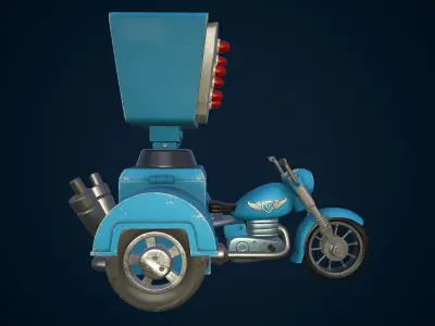 Motorcycle with two lights Low-poly 3D model