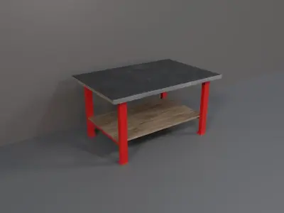 Industrial Workshop Worktable Small PBR Low-poly 3D model