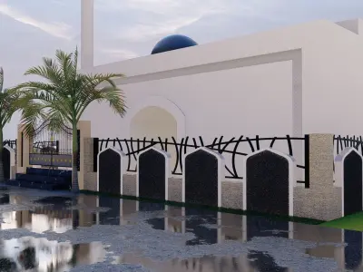 masjith fencing compound wall design 3D model