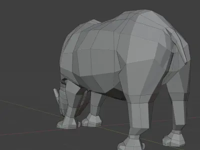 rhino low poly horse in polygons Low-poly 3D model
