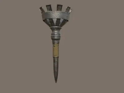 Medieval Torch Low-poly 3D model