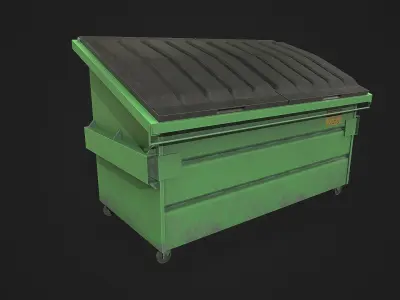 Dumpster PBR garbage bin Low-poly 3D model