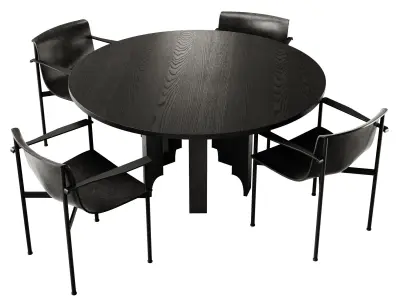 Mokko Acer Dining Table and Lema Ombra Chair 3D model