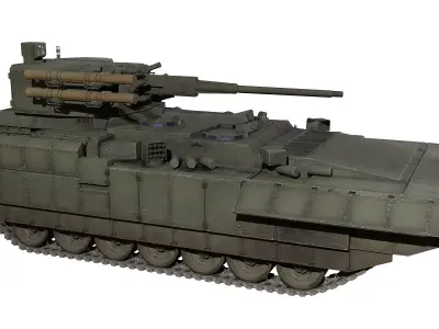 T15 Armata BTT Russian Heavy APC Game Ready Rigged 3D Model Low-poly 3D model