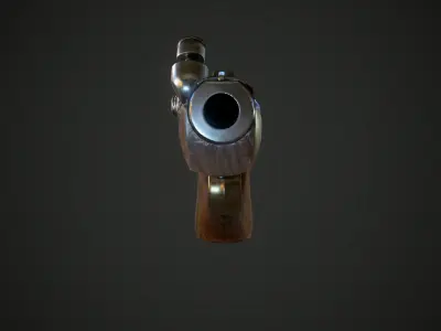 Antique pistol Derringer Philadelphia  Low-poly 3D model
