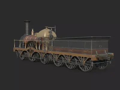Vintage vehicle Firefly locomotive 3D model