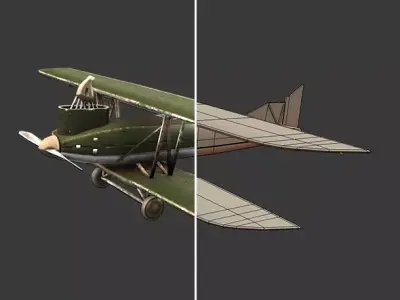Aircraft Plane Airplane Old Airplane Junker J4 Free low-poly 3D model