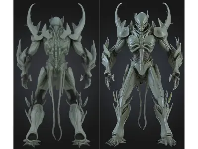 Alien Warlord Low-poly 3D model