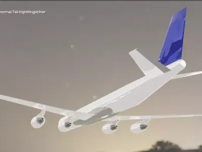 Fictional Quad Engine Modernized 1950s Jetliner DC-8-73 Inspired Low-poly 3D model