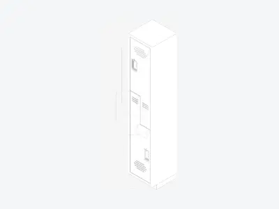 Locker - Plastic - Locka - Classic Extra - 2 Person Z Low-poly 3D model
