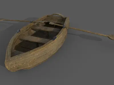 Fishermans boat PBR low-poly game ready Low-poly 3D model