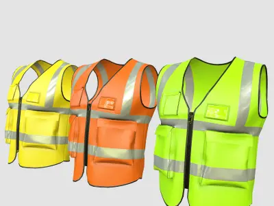 Reflective Safety Vest Low Poly Low-poly 3D model
