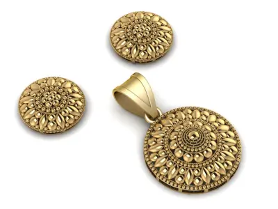 ANTIQUE GOLD LOCKET SET 3D PRINTABLE MODEL 3D print model