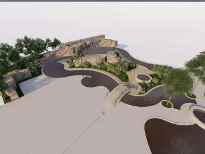 public park-Private Park Landscape 3D model buy