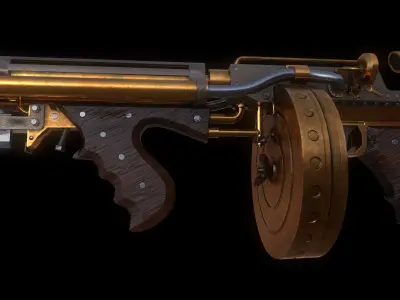 Submachine Gun Low-poly 3D model buy